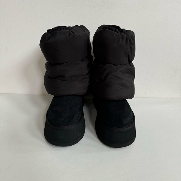 UGG CLASSIC MINI DIPPER PUFFER BLACK BLACK PLATFORM BOOTS - Picture 3 of 8